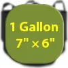 1 Gallon = 7" × 6"