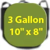 3 Gallon = 10'' x 8''